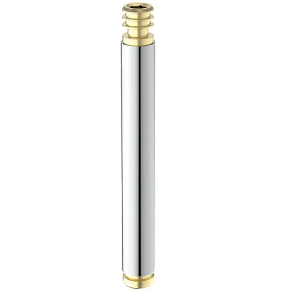 Verchromte Verlängerung mit einer goldenen Gewindeverbindung oben. Ideal Standard Produkt zur Montage von Duschstangen.